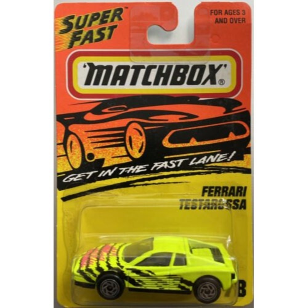 Matchbox‎ Superfast Ferrari Testarossa #78 Yellow NEW on Card 1996 Thailand